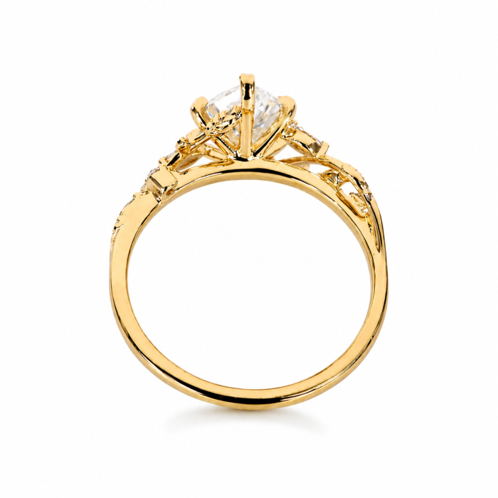 1.5-Carat Marquise-Cut Moissanite Engagement Ring with Botanical Details | Gold, or Platinum [4]
