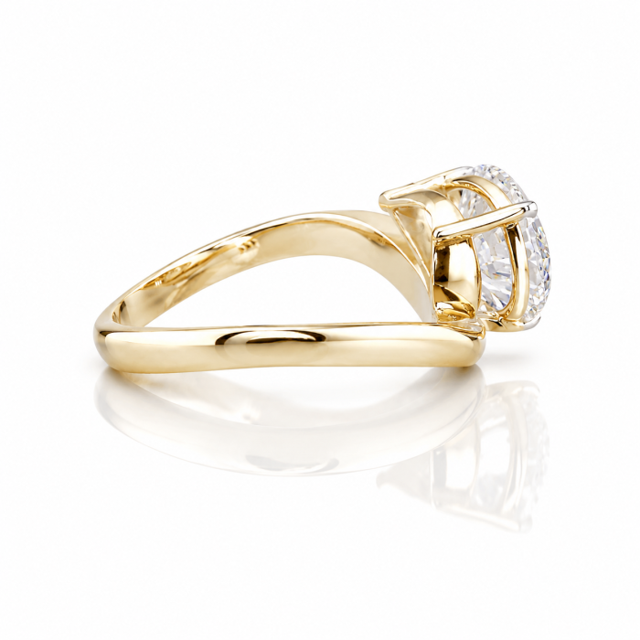 Pear Moissanite Engagement Ring 1.5 ct / 2 ct D VVS | Platinum Plated Silver, Yellow or Rose Gold [5]