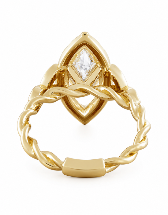 Inel Logodna Moissanite Marchiz & Halo– Milgrain si Detalii Vintage [5]