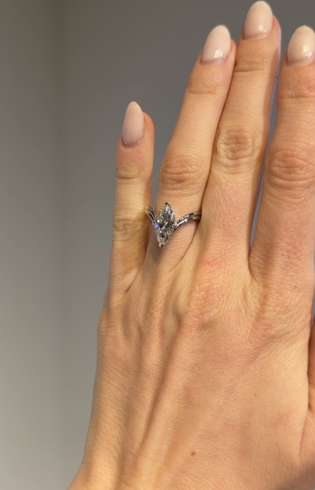 1–3 ct solitaire marquise lab-grown diamond engagement ring with double band [11]