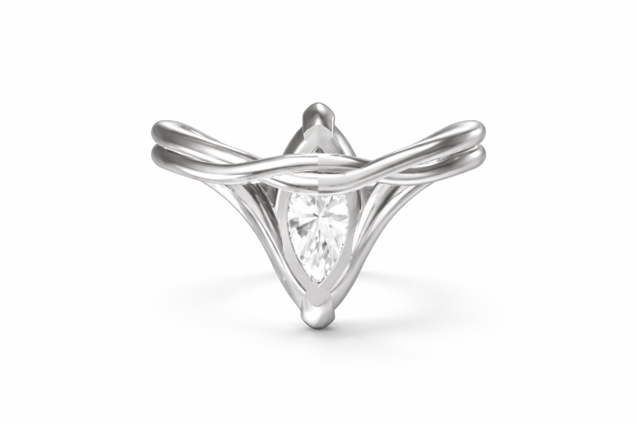 1–3 ct solitaire marquise lab-grown diamond engagement ring with double band [2]