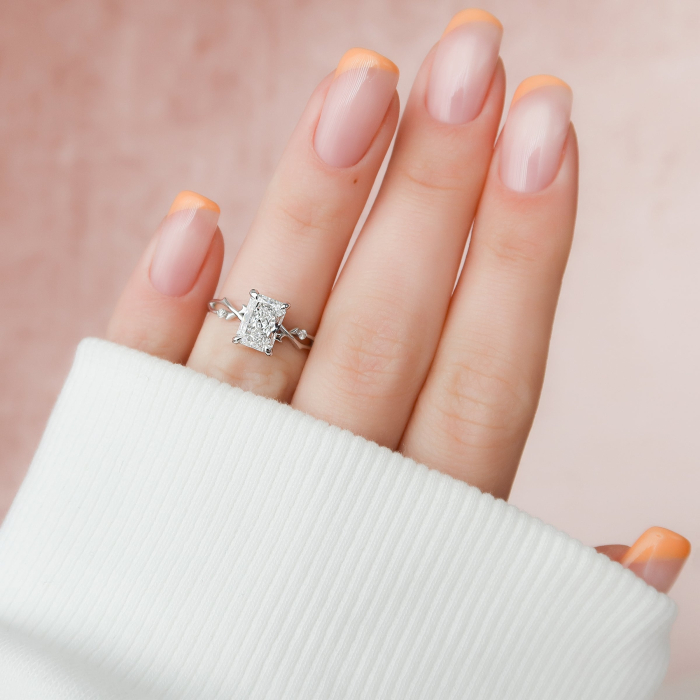 Inel de Logodnă Radiant cu Diamant de Laborator | Inel Elegant Inspirat din Natură [9]