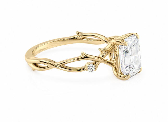 Inel de Logodnă Radiant cu Diamant de Laborator | Inel Elegant Inspirat din Natură [5]