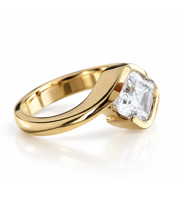 1 ct Asscher Cut Moissanite Engagement Ring – The Camille [5]