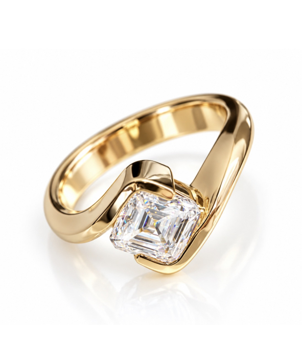 Inel cu Moissanite Asscher 1 ct D VVS – The Camille [4]