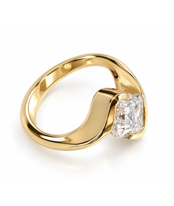 Inel cu Moissanite Asscher 1 ct D VVS – The Camille [3]
