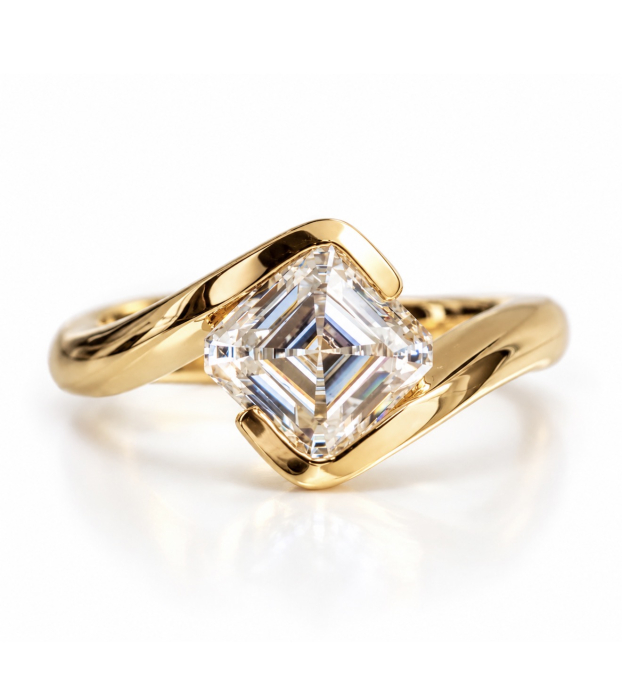 Inel cu Moissanite Asscher 1 ct D VVS – The Camille [2]