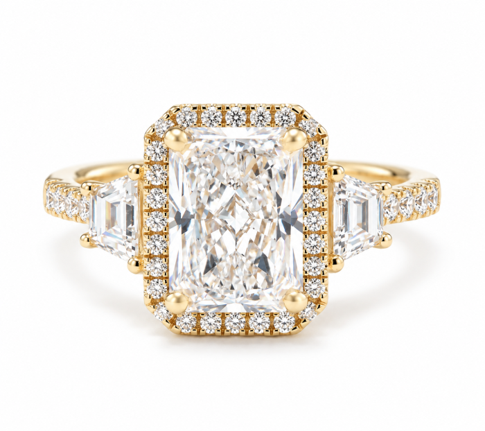 Inel de logodnă cu Diamant de Laborator Radiant – The Celine [2]