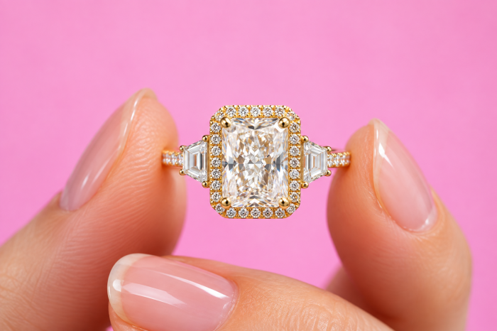 Inel de logodnă cu Moissanite Radiant D VVS1 – The Celine [11]