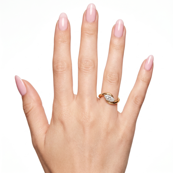 Inel de Logodnă East-West cu Moissanite 1 ct | Aur sau Platină | The Elle [6]