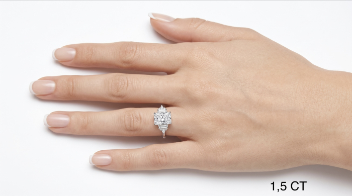Radiant lab-grown diamond engagement ring – Cluster baguette, marquise and round diamonds [5]
