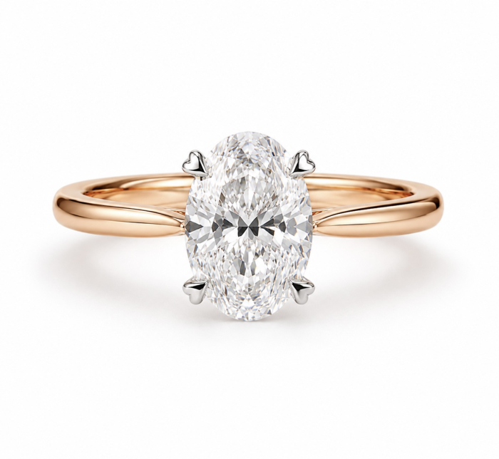 Inel Logodnă Diamant Laborator Oval E VS1 – Aur 10K, 14K, 18K, Platină, Argint | The Elysia [2]