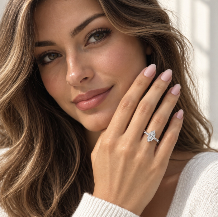 Inel de Logodnă cu Moissanite Marquise – The Giselle [9]