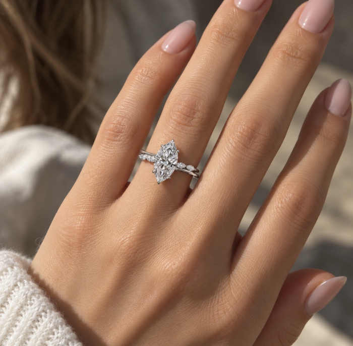 Inel de Logodnă Diamant de Laborator Marquise – The Giselle [8]