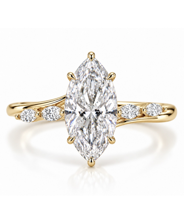 Inel de Logodnă Diamant de Laborator Marquise – The Giselle [2]
