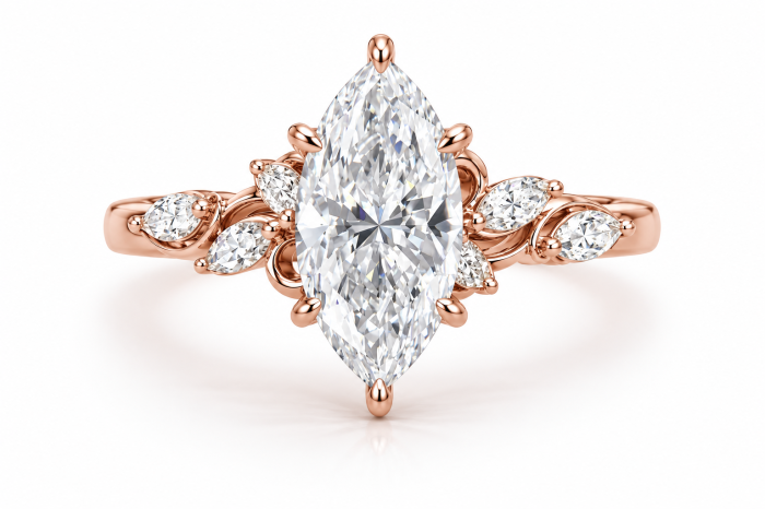 Lab-grown Diamond Marquise Engagement Ring | Gold 10K, 14K, 18K, Platinum or Sterling Silver [3]