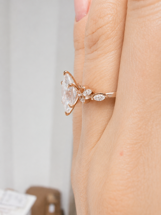 Lab-grown Diamond Marquise Engagement Ring | Gold 10K, 14K, 18K, Platinum or Sterling Silver [10]