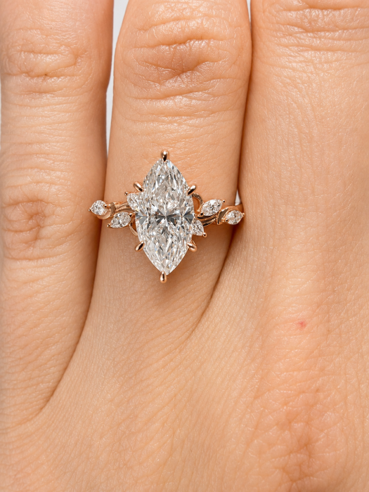Lab-grown Diamond Marquise Engagement Ring | Gold 10K, 14K, 18K, Platinum or Sterling Silver [7]