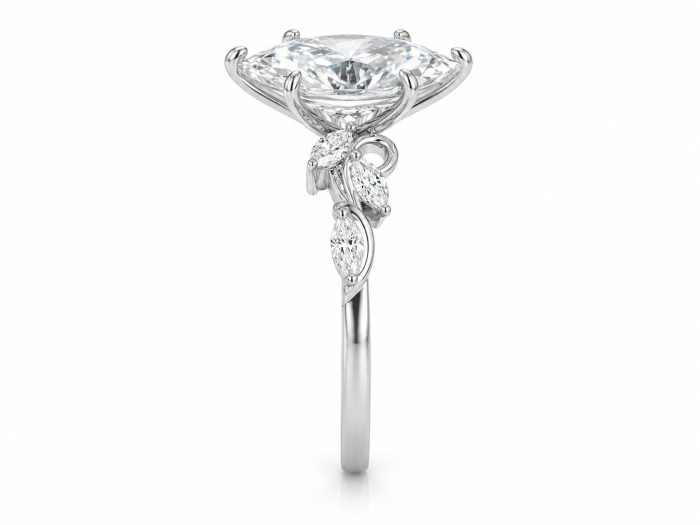 Inel de logodnă Marquise cu Moissanite | Aur 10K, 14K, 18K și Platină [4]