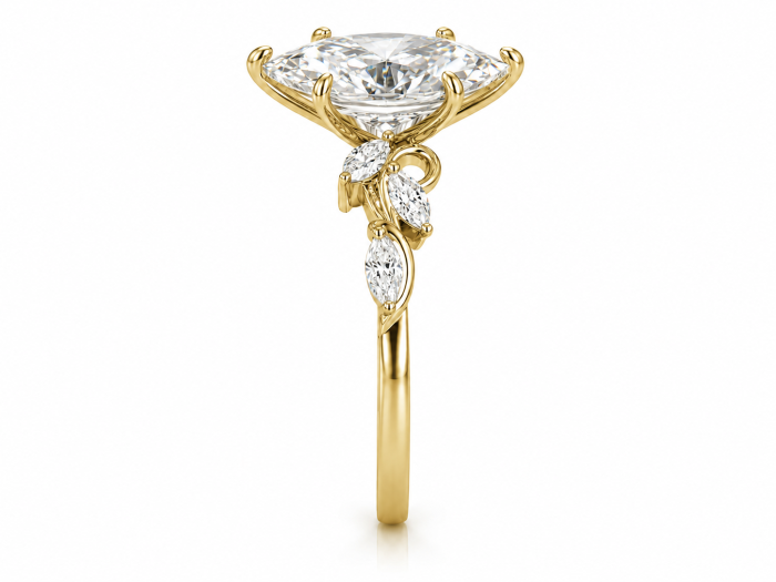Lab-grown Diamond Marquise Engagement Ring | Gold 10K, 14K, 18K, Platinum or Sterling Silver [5]