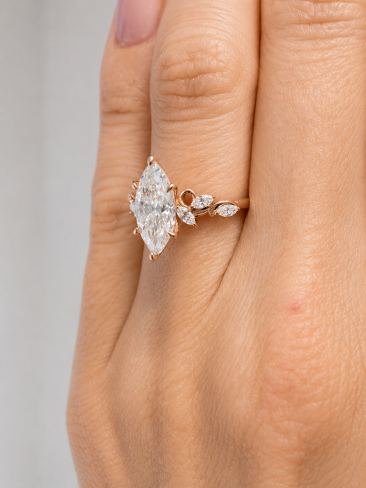 Lab-grown Diamond Marquise Engagement Ring | Gold 10K, 14K, 18K, Platinum or Sterling Silver [8]