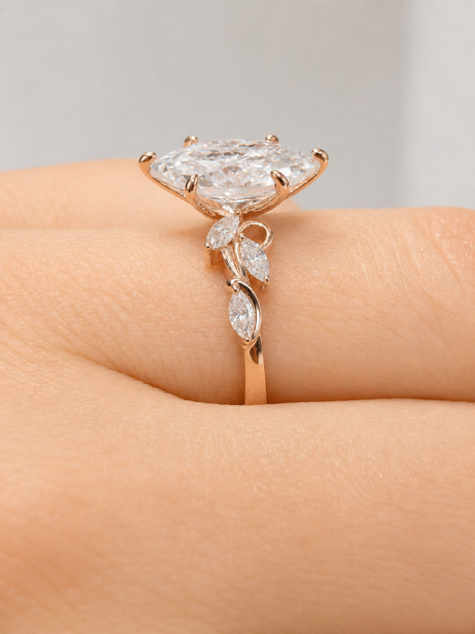 Lab-grown Diamond Marquise Engagement Ring | Gold 10K, 14K, 18K, Platinum or Sterling Silver [9]