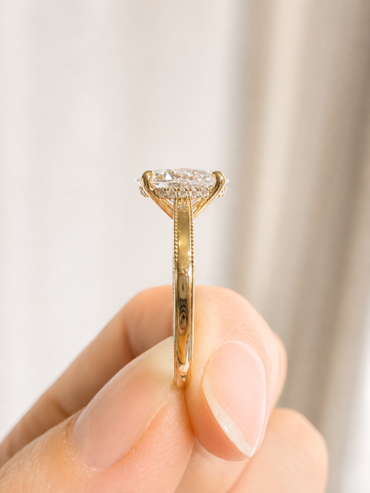 Inel de logodna diamant de laborator oval 1.5 ct vintage Tacori | Argint, Aur, Platina [13]