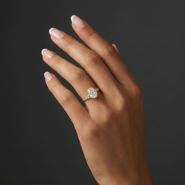 Inel de Logodnă Moissanite Elongated Cushion Vintage | Filigran și Milgrain| Argint, Aur sau Platină [8]