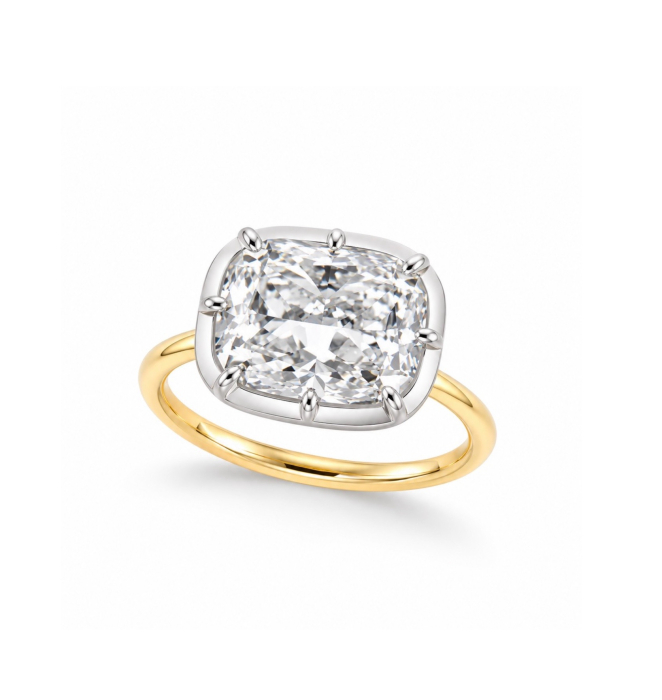 Inel Logodnă Diamant Laborator Cushion East-West - The Zendaya [3]