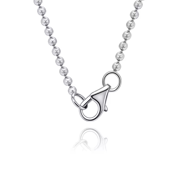 Lant cu pandantiv din argint cu Moissanite Oval 2 CT [5]