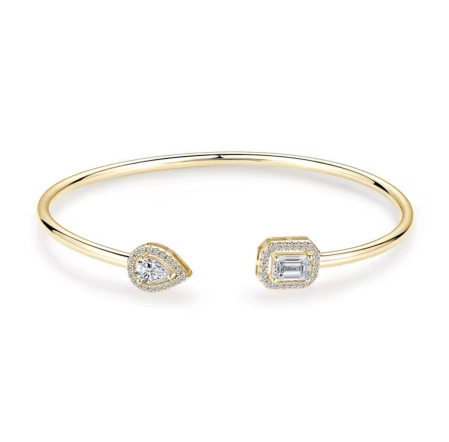 Brățară din Argint Cuff Bangle cu Moissanite D VVS1 1.30 ct | Argint Placat cu Platină, Aur Galben sau Rose [1]