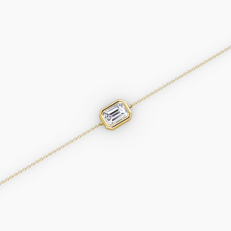 Bratara Solitaire Bezel cu Moissanite Emerald 1 CT [2]