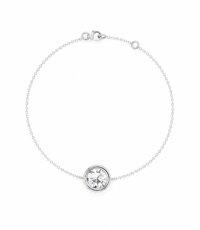 Bratari - Bratara Solitaire Bezel cu Moissanite Rotund 1 CT