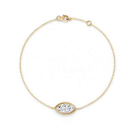 Bratara Solitaire Bezel cu Moissanite Marquise 1 CT [1]