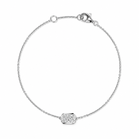 Bratara Solitaire Bezel cu Moissanite Radiant 1 CT
