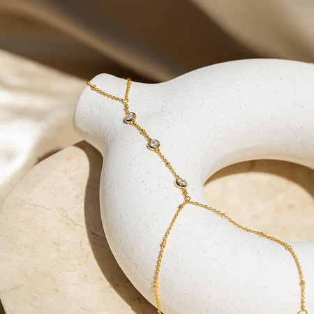 Bratara Starlit Hand Chain Moissanite [5]
