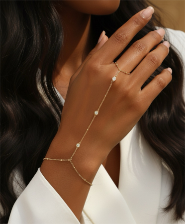 Bratara Starlit Hand Chain Moissanite [2]