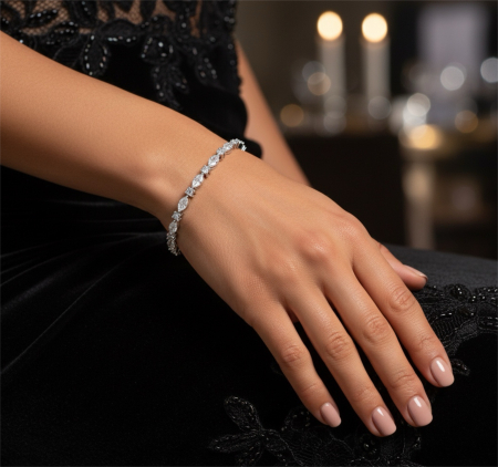 Brățară Tennis cu Moissanite 6.8CT D VVS – Argint Placat cu Platină, Aur Galben sau Roz [5]