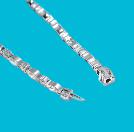 Brățară Tennis cu Moissanite 6.8CT D VVS – Argint Placat cu Platină, Aur Galben sau Roz [2]