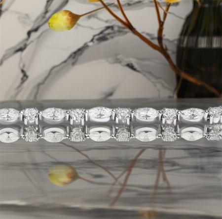 Brățară Tennis cu Moissanite 6.8CT D VVS – Argint Placat cu Platină, Aur Galben sau Roz [1]