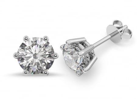 Argint - Cercei Classic 6 Prongs Studs