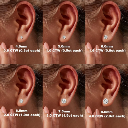 Classic 4 Prongs Studs Earrings [6]