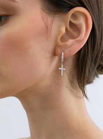 Cercei Cruce cu moissanite [2]