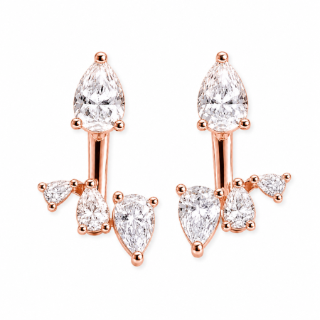 Ear Jacket Earrings with Pear Moissanite 3,9 CT [2]