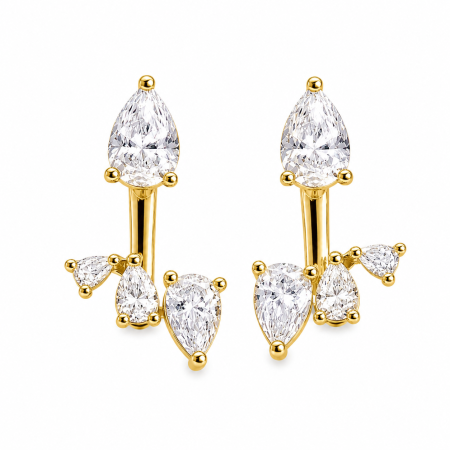 Ear Jacket Earrings with Pear Moissanite 3,9 CT [1]