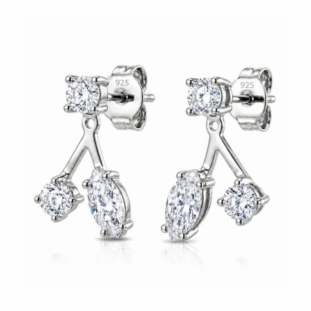 Earrings - Ear Jacket Earrings Marquise x Round