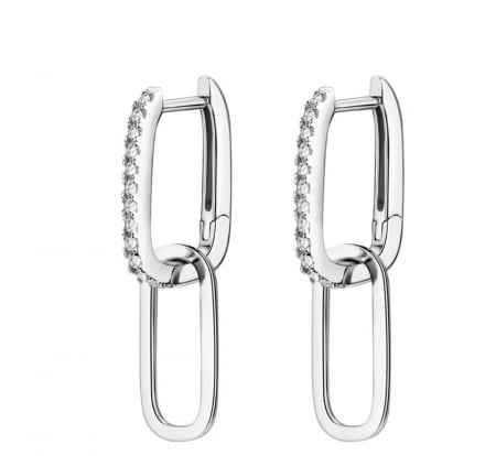 Cercei - Cercei Pave Moissanite Paperclip