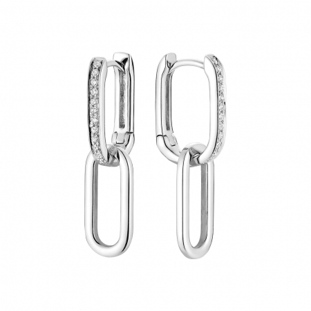 Cercei - Cercei Pave Moissanite Paperclip Gold