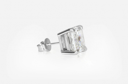 Cercei solitaire Asscher Moissanite [3]