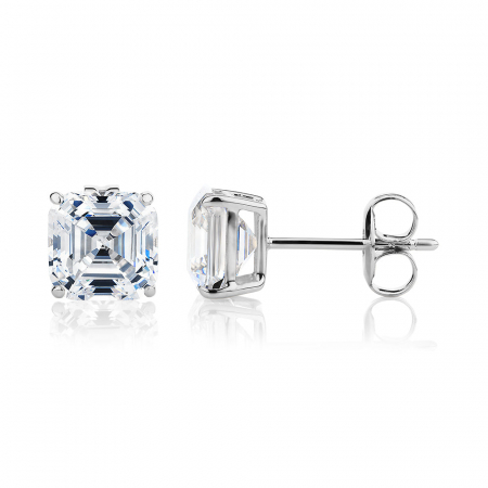 Cercei solitaire Asscher Gold